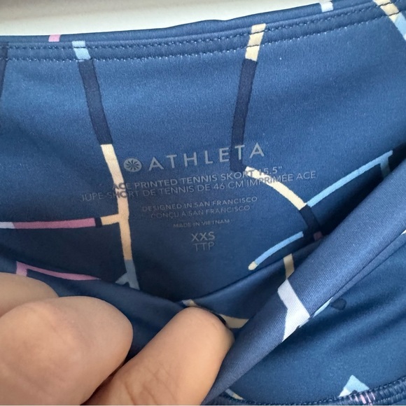 Athleta Stylish Blue Patterned Skort XXS - Picture 3 of 5